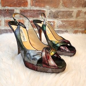 #35 Jimmy Choo Multicolor Heels EUC